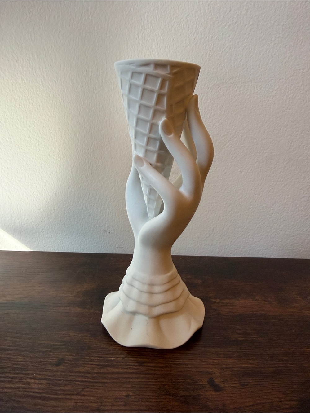 Jonathan Adler Matte White Ceramic Cone Hand Vase